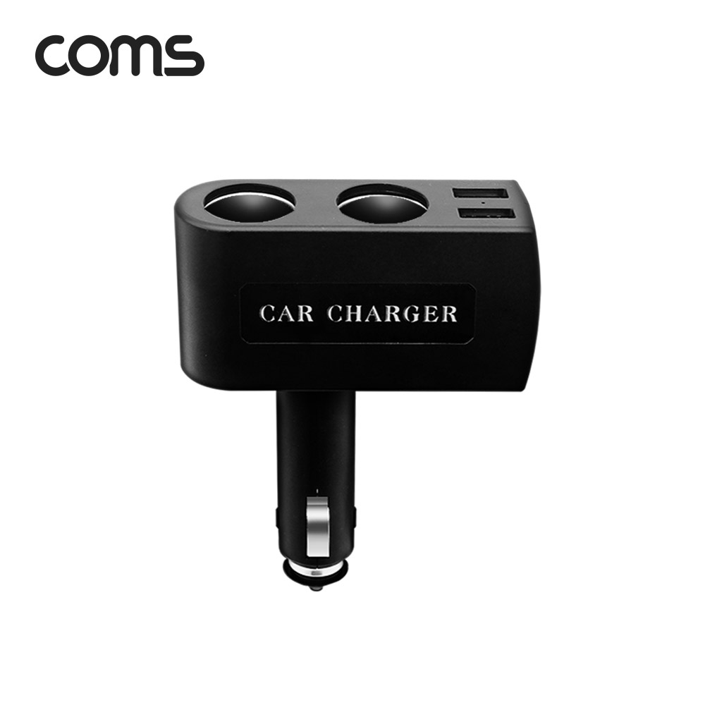 Coms 차량용 고속 충전 파워소켓 / 90도 회전 / QC 3.0 최대 6A / 시가 소켓 2구 / USB 2P