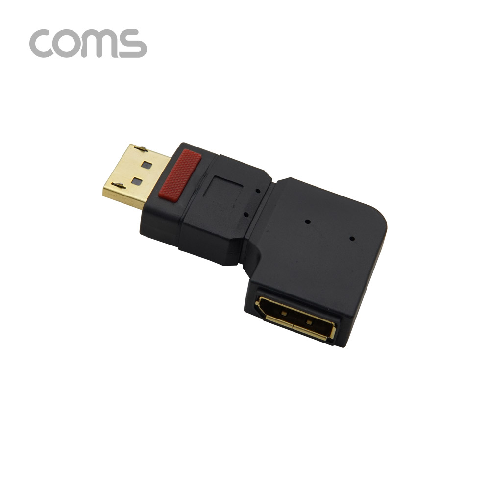 Coms 디스플레이포트 연장 젠더, DisplayPort / M/F / 좌향 꺾임