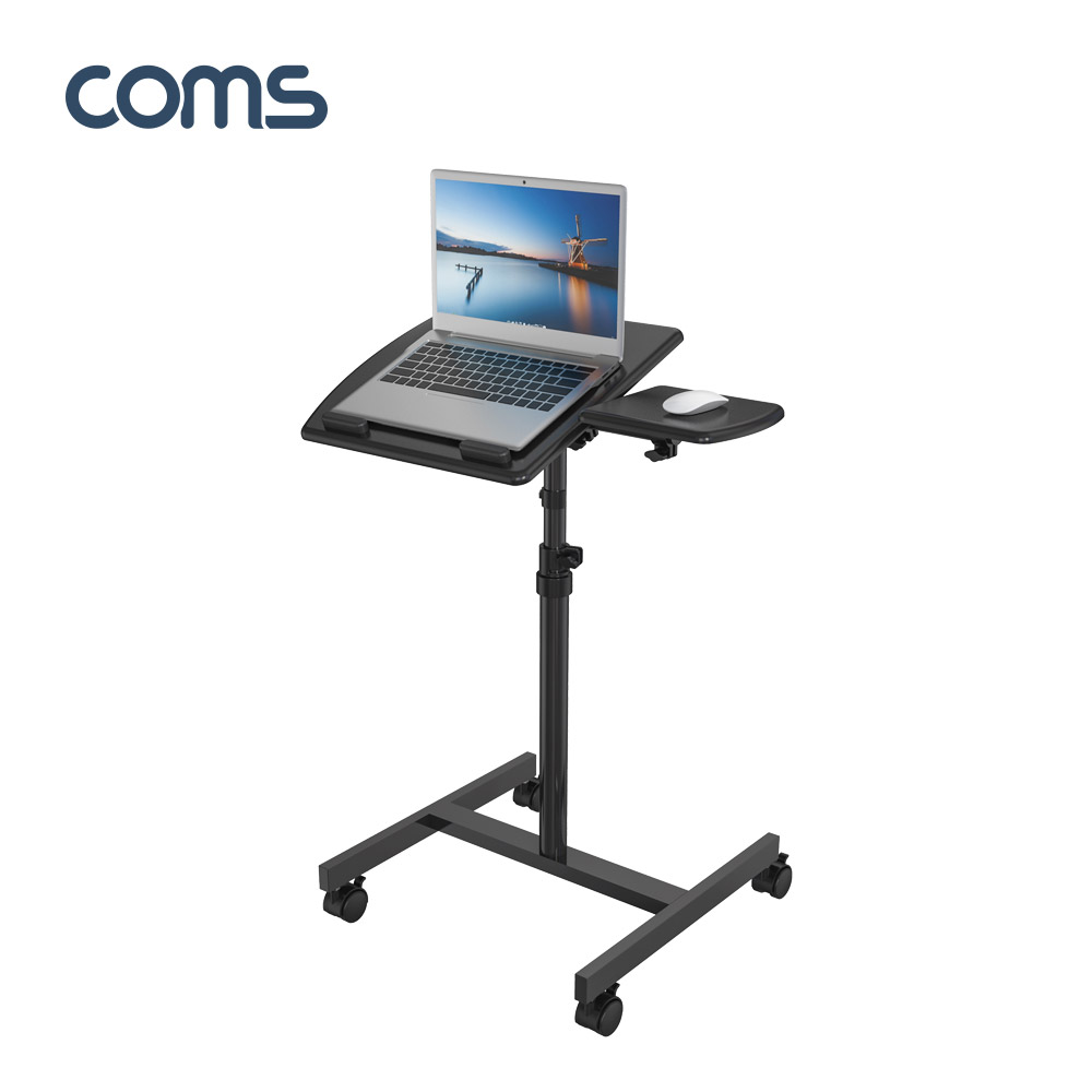 Coms 이동식 스탠딩 테이블 / 다용도 / 태블릿, 노트북, 마우스 거치 / 바퀴 이동식