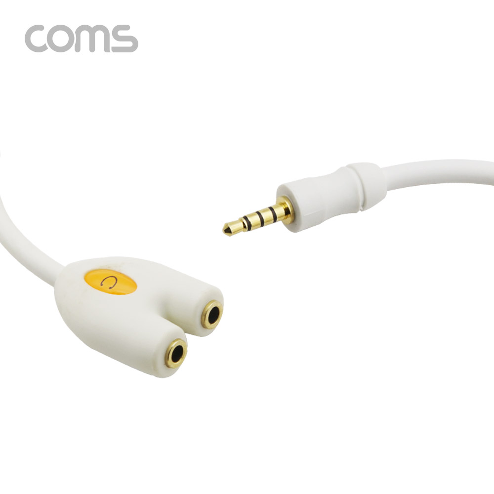 Coms 이어폰 분배기 / 2분배 / Y형 / 10cm / 4극 / White