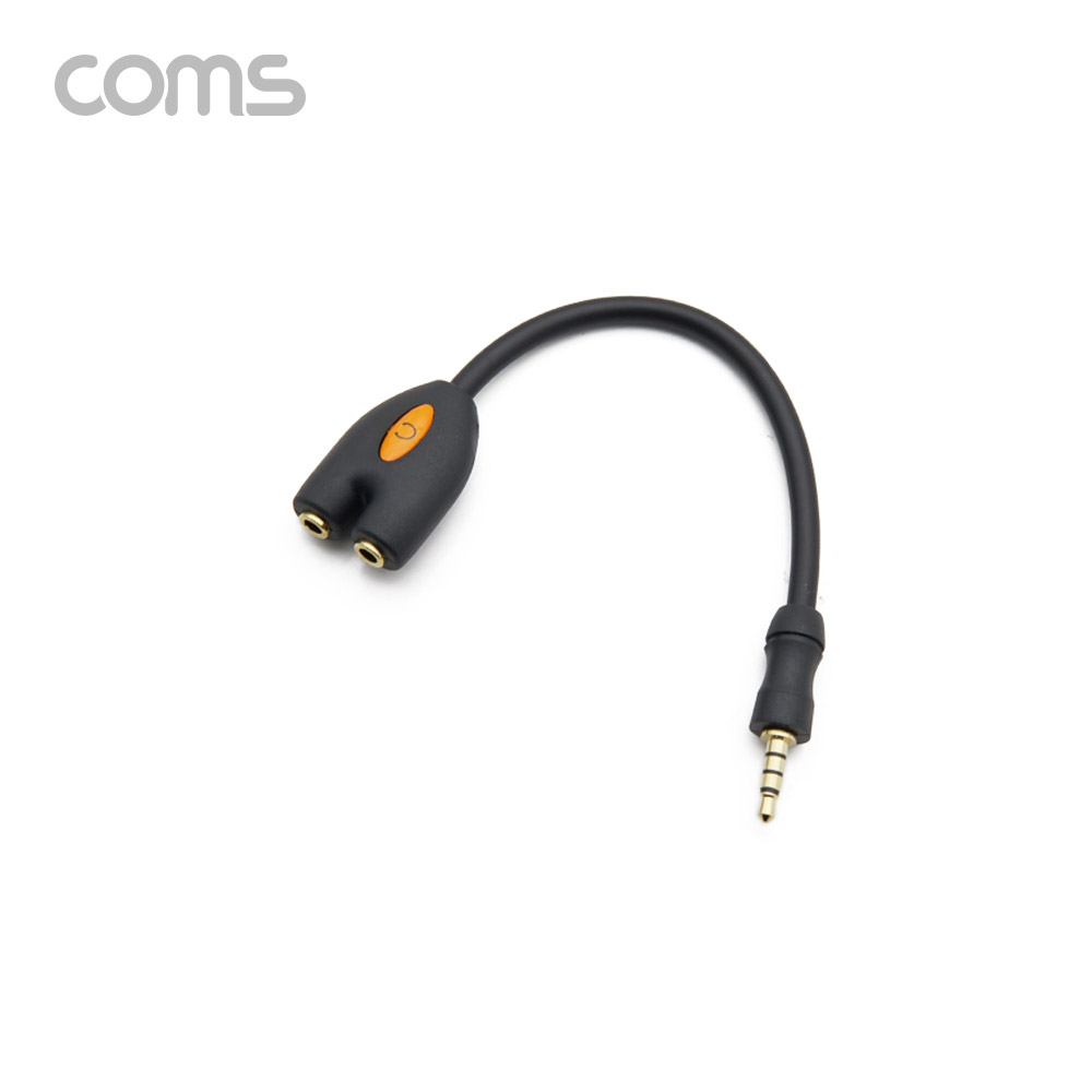 Coms 이어폰 분배기 / 2분배 / Y형 / 10cm / 4극 / Black