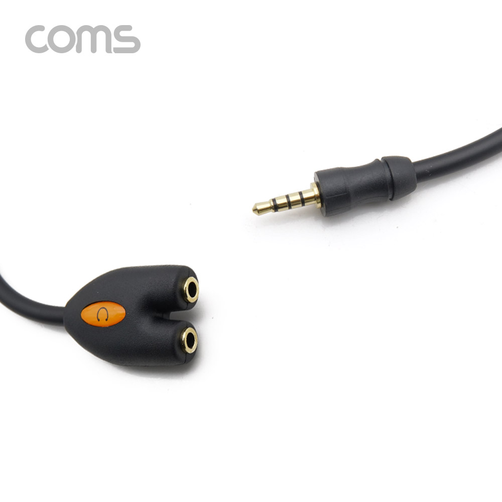 Coms 이어폰 분배기 / 2분배 / Y형 / 10cm / 4극 / Black