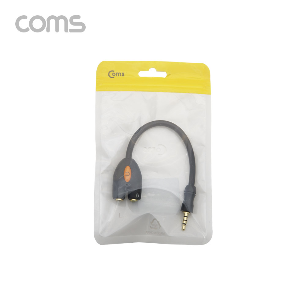 Coms 이어폰 분배기 / 2분배 / Y형 / 10cm / 4극 / Black