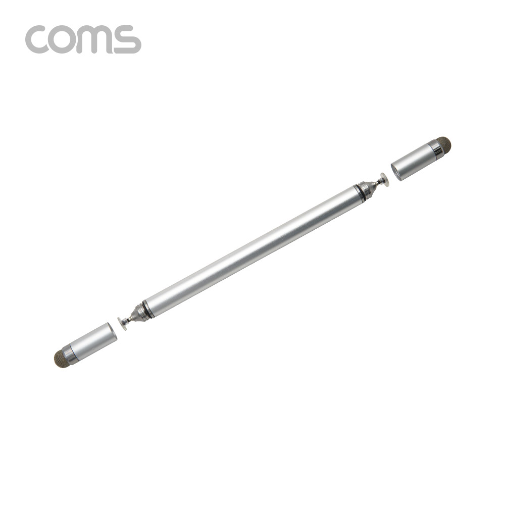 Coms 스마트폰 터치펜/ 정전식 / 터치볼 / 디스크형 / 4 in 1 / 스타일러스 / Silver