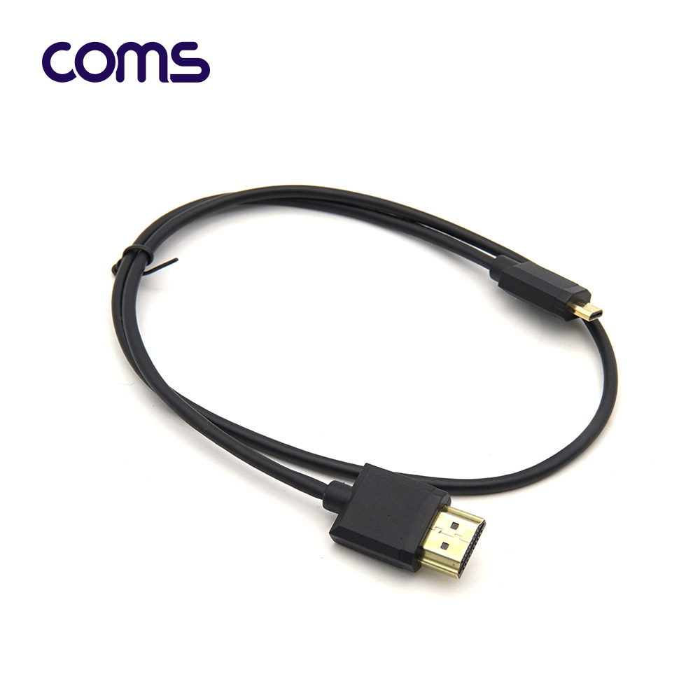 Coms 마이크로 HDMI 초슬림 스프링 케이블 60cm / HDMI M to Micro HDMI M / V2.0 / 4K@60Hz UHD