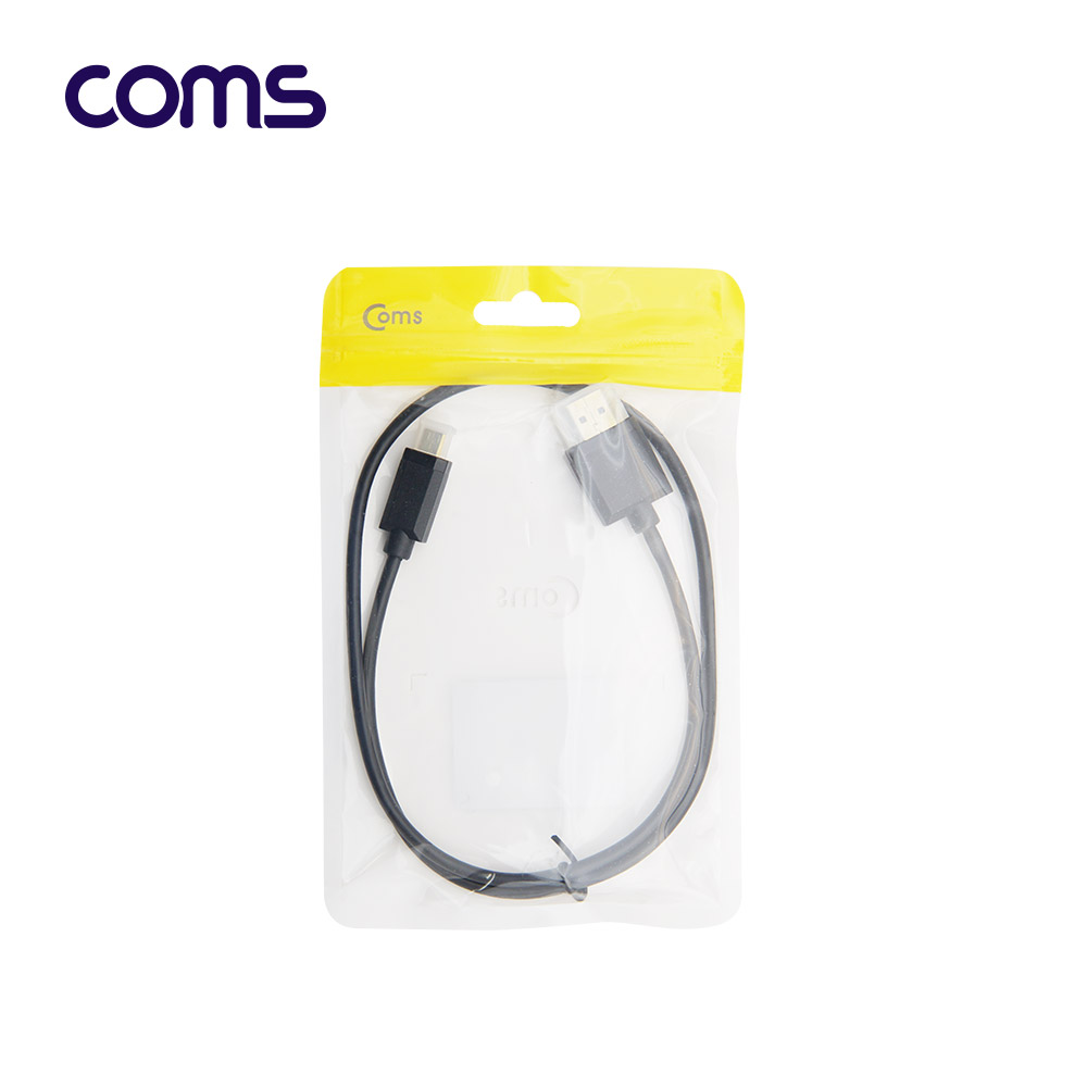 Coms 마이크로 HDMI 초슬림 스프링 케이블 60cm / HDMI M to Micro HDMI M / V2.0 / 4K@60Hz UHD