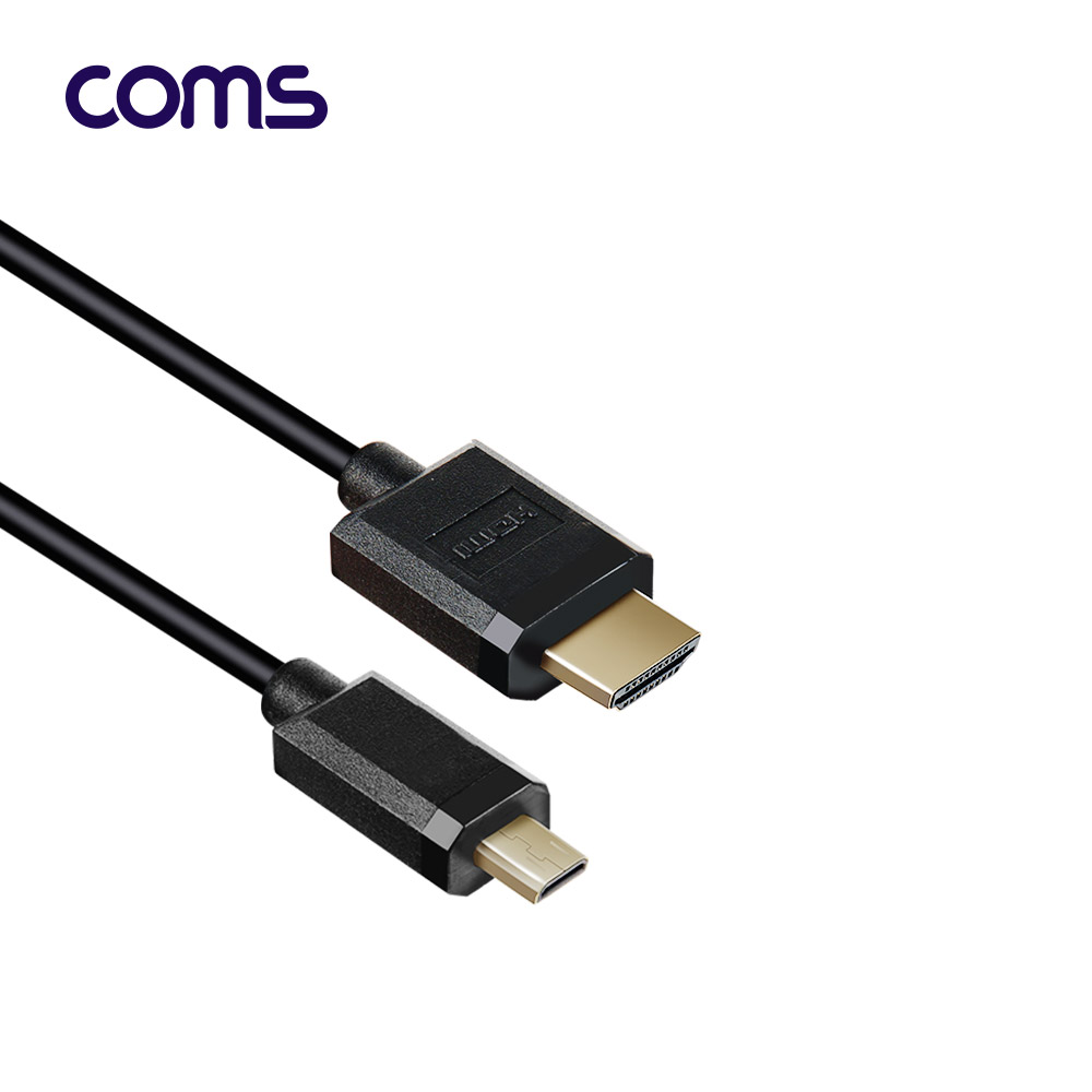 Coms 마이크로 HDMI 초슬림 스프링 케이블 1M / HDMI M to Micro HDMI M / V2.0 / 4K@60Hz UHD