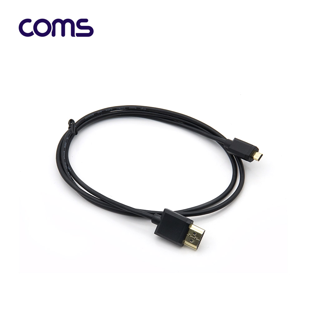Coms 마이크로 HDMI 초슬림 스프링 케이블 1M / HDMI M to Micro HDMI M / V2.0 / 4K@60Hz UHD