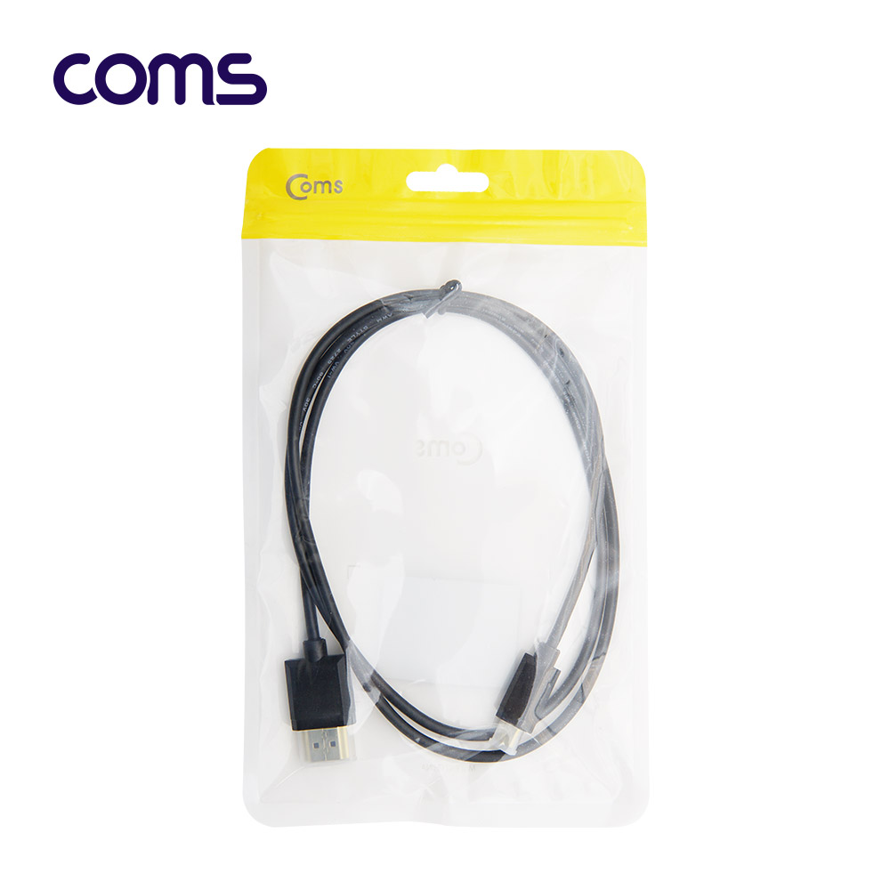 Coms 마이크로 HDMI 초슬림 스프링 케이블 1M / HDMI M to Micro HDMI M / V2.0 / 4K@60Hz UHD