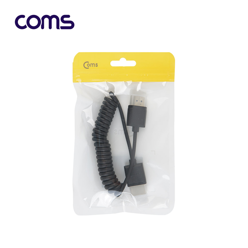 Coms HDMI to HDMI 초슬림 스프링 케이블 40cm / V2.0 / 4K2K