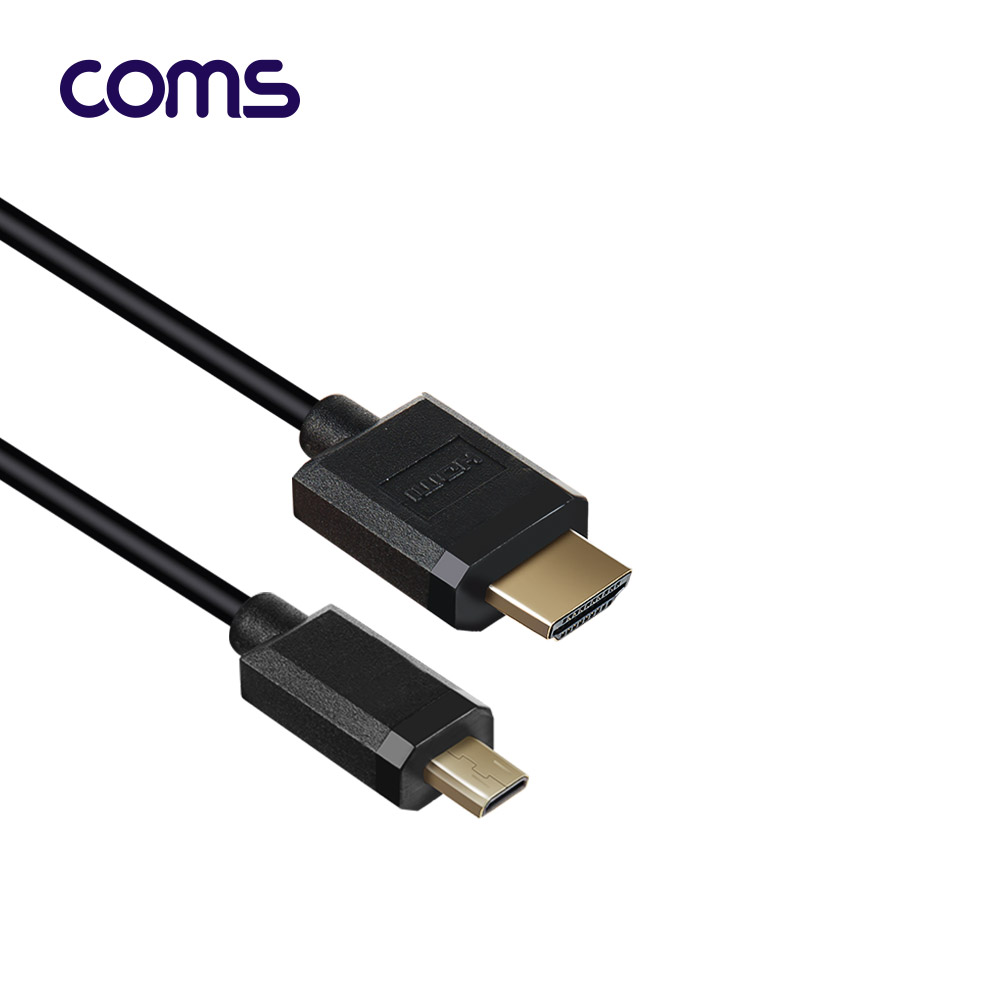 Coms 마이크로 HDMI 초슬림 스프링 케이블 40cm / HDMI M to Micro HDMI M / V2.0 / 4K@60Hz UHD