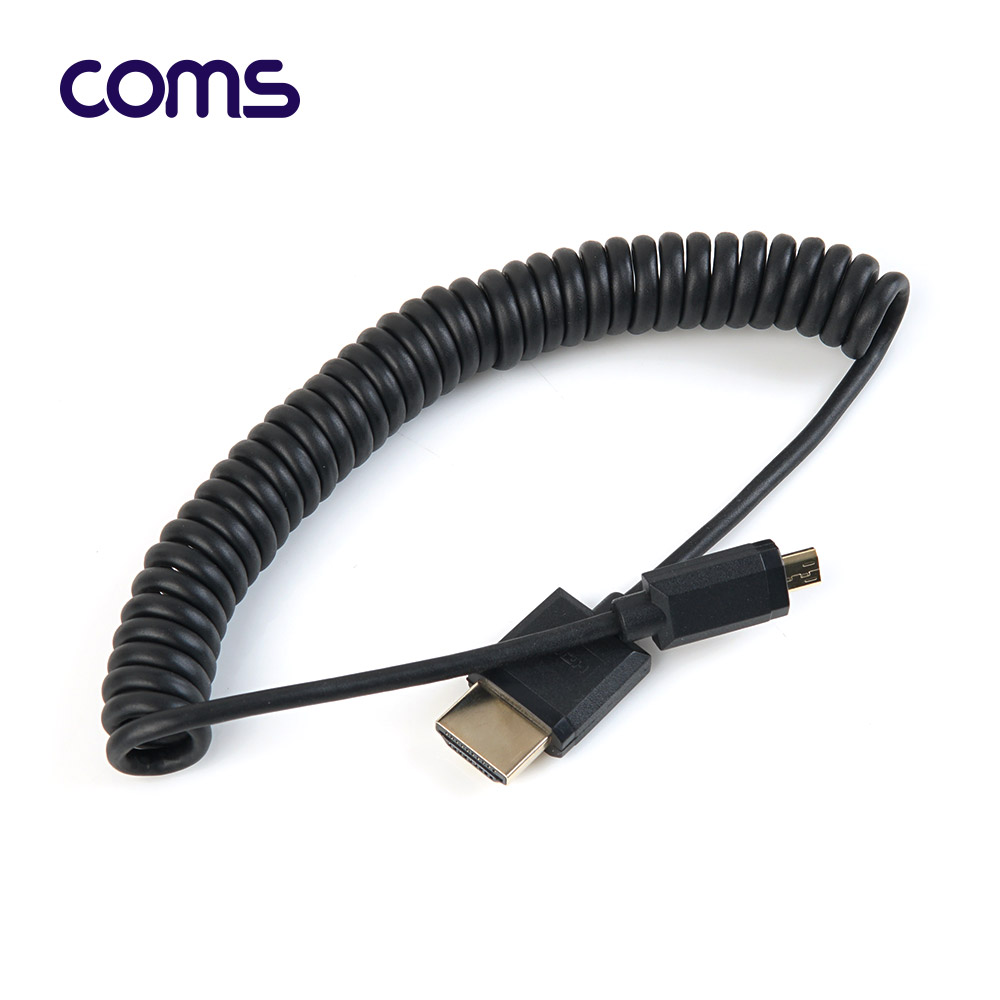 Coms 마이크로 HDMI 초슬림 스프링 케이블 40cm / HDMI M to Micro HDMI M / V2.0 / 4K@60Hz UHD