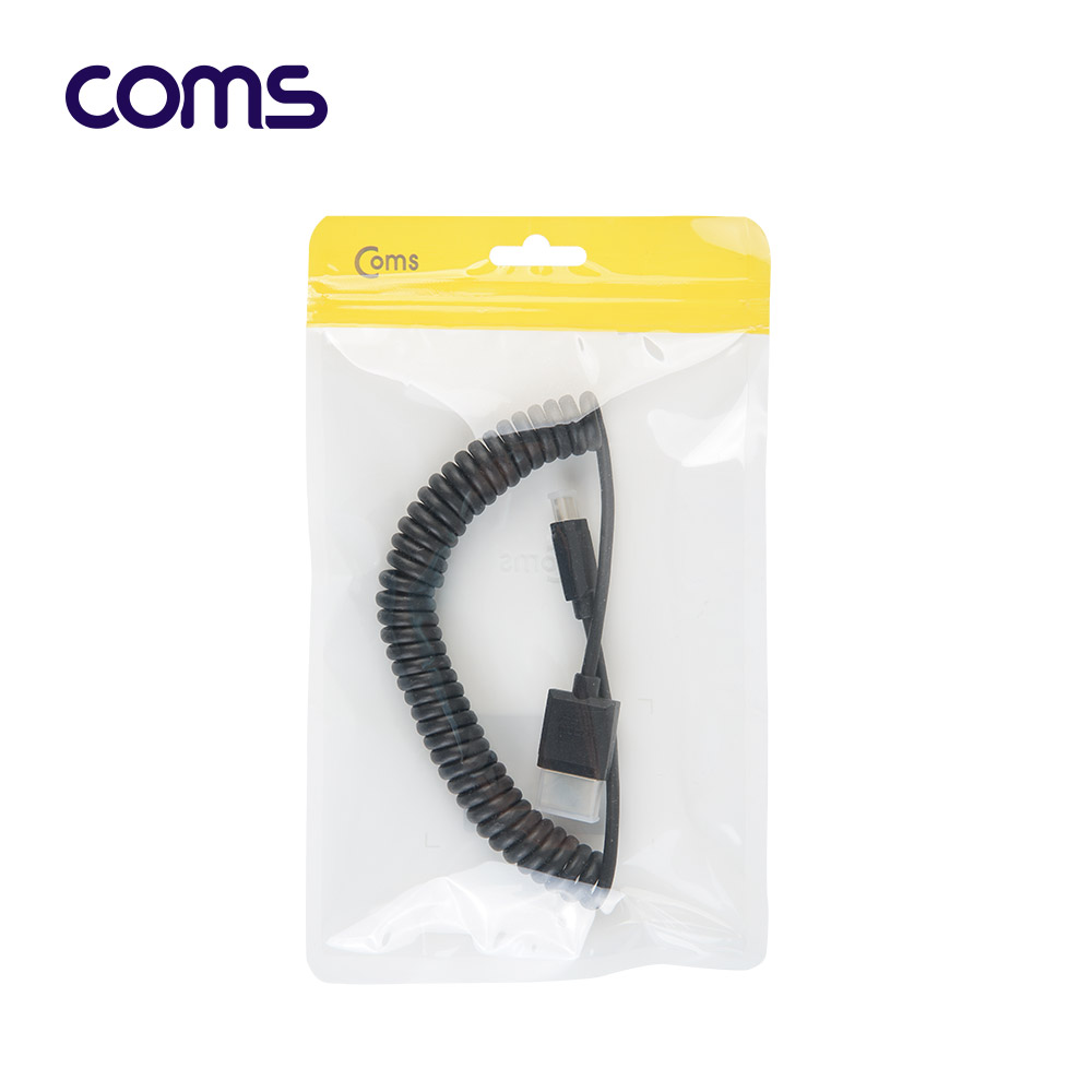 Coms 마이크로 HDMI 초슬림 스프링 케이블 40cm / HDMI M to Micro HDMI M / V2.0 / 4K@60Hz UHD