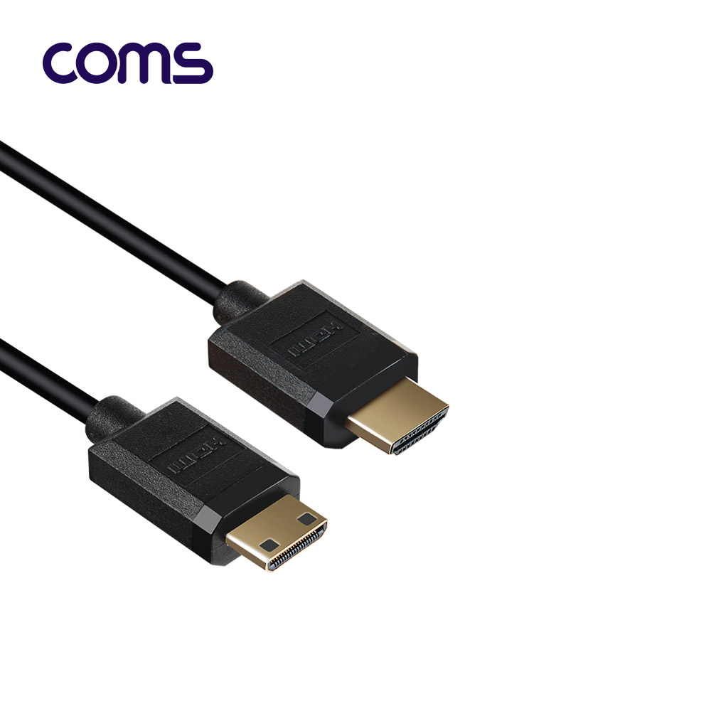 Coms HDMI to mini HDMI 초슬림 스프링 케이블 50cm / V2.0 / 4K2K