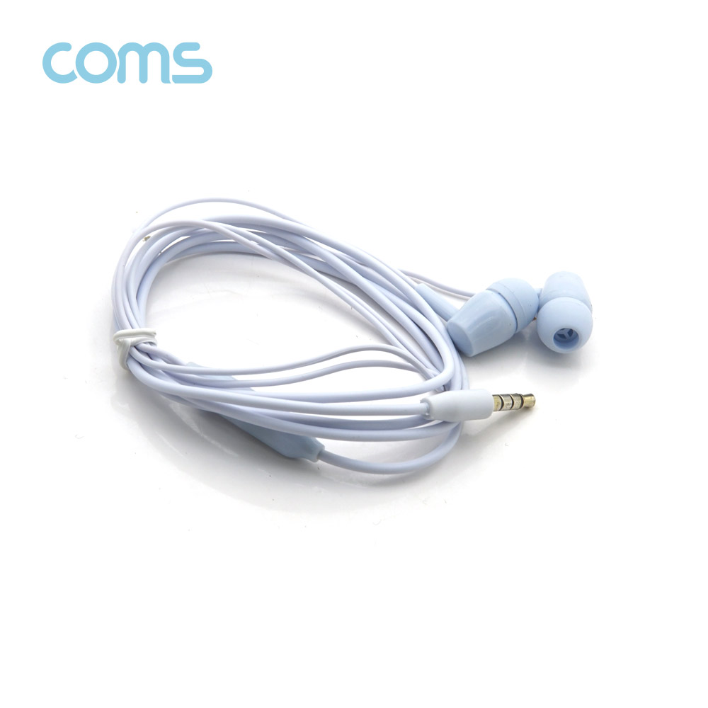 Coms 3.5 스테레오 이어폰 1.2m / 컨트롤 리모콘 / 마이크 / Stereo / Sky Blue