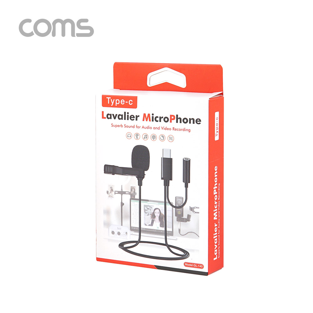 Coms USB 3.1(Type C) 핀 마이크 / C 타입+ AUX / 소형 마이크 / 1.5M