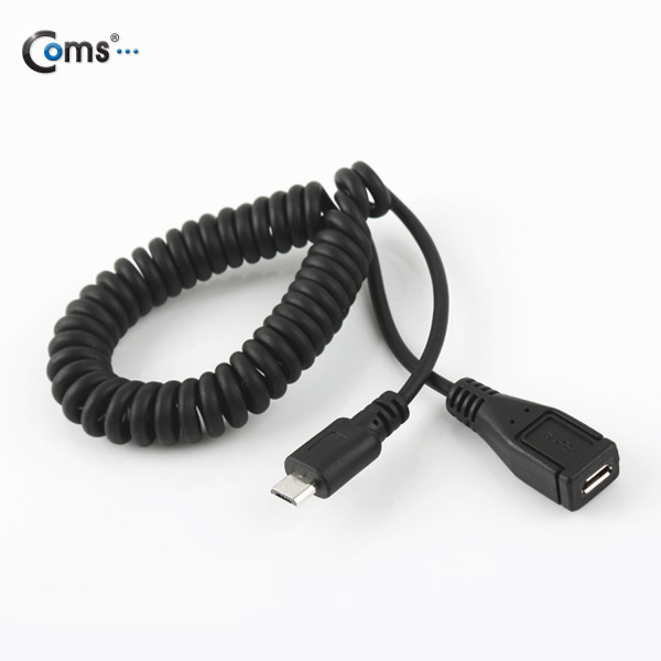 Coms Micro USB 케이블(B형 M/F), 연장용, 스프링