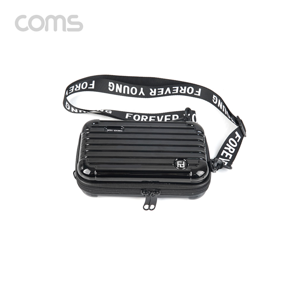 Coms 충격 보호 하드케이스 파우치 / 다용도 / 캐리어/ 여행용 / Black / 그물망 수납 / (개인소지품, 케이블 등 보관 및 휴대)