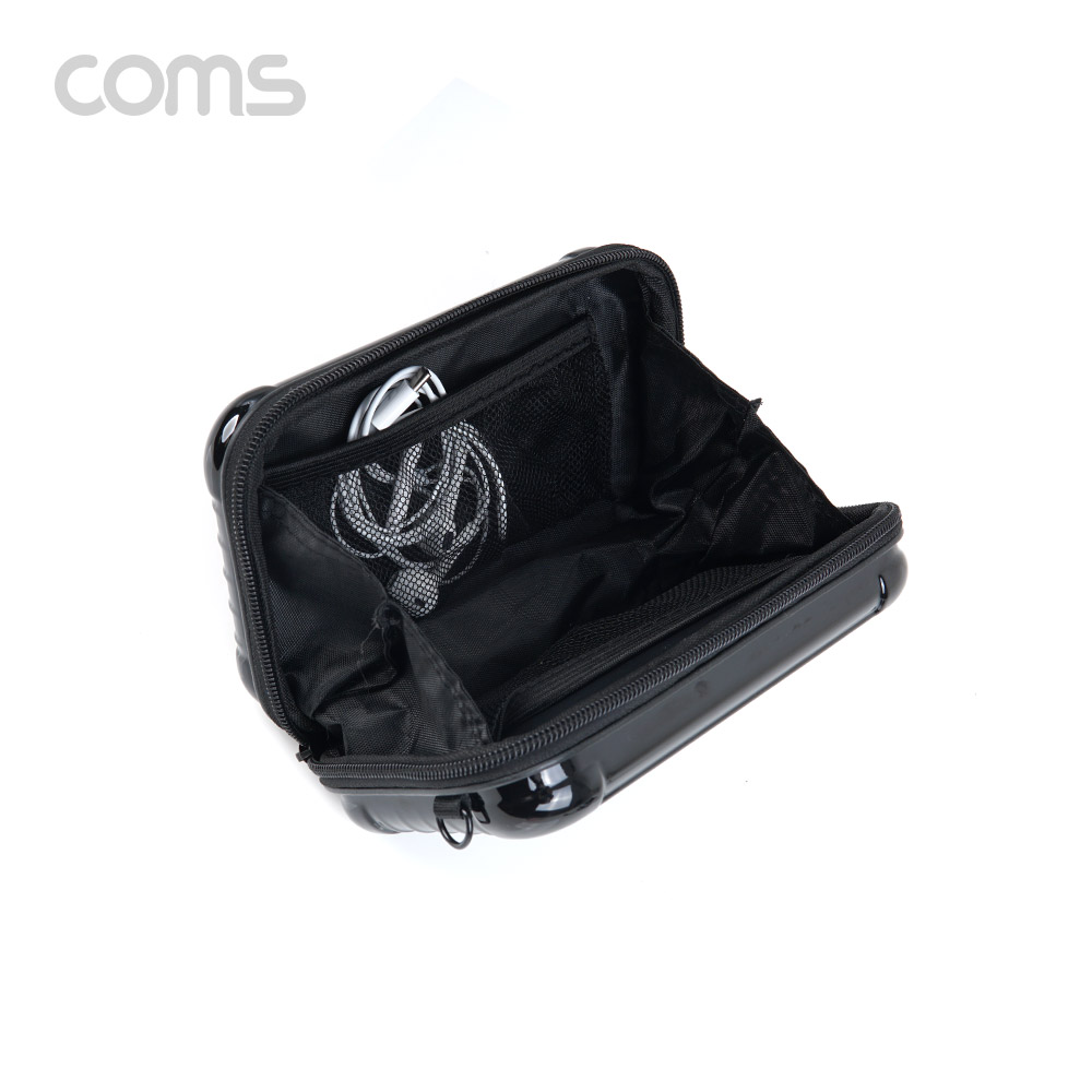 Coms 충격 보호 하드케이스 파우치 / 다용도 / 캐리어/ 여행용 / Black / 그물망 수납 / (개인소지품, 케이블 등 보관 및 휴대)