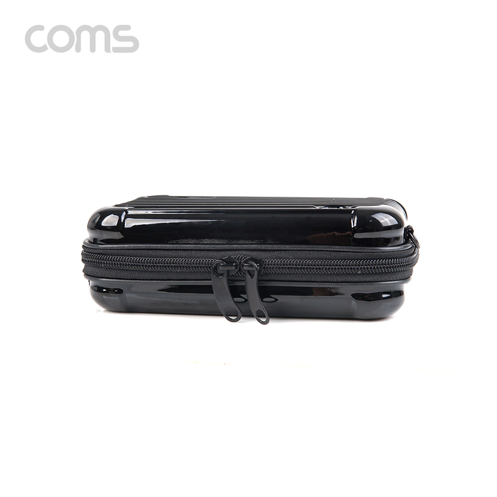 Coms 충격 보호 하드케이스 파우치 / 다용도 / 캐리어/ 여행용 / Black / 그물망 수납 / (개인소지품, 케이블 등 보관 및 휴대)