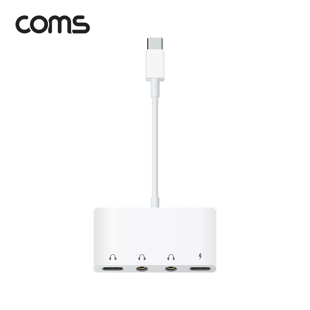 Coms USB 3.1(Type C) 멀티 컨버터 / AUX젠더 / C타입 이어폰단자, 3.5mm 이어폰단자, 동시충전
