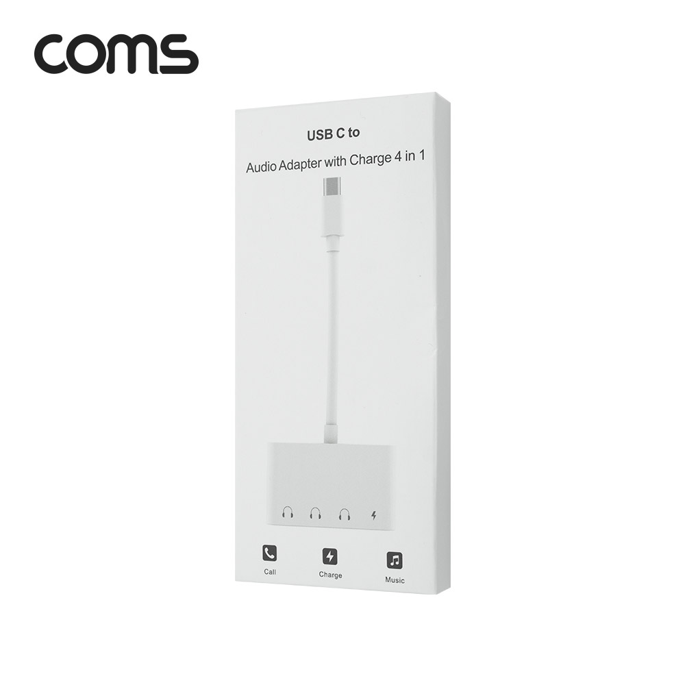 Coms USB 3.1(Type C) 멀티 컨버터 / AUX젠더 / C타입 이어폰단자, 3.5mm 이어폰단자, 동시충전