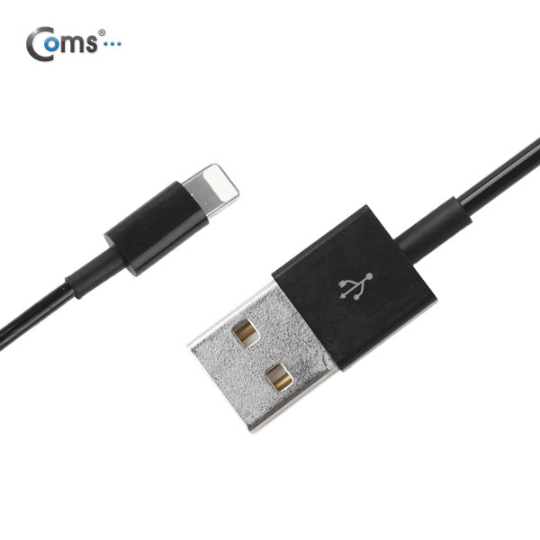 Coms iOS 스마트폰5 8핀 (8Pin) 스프링 케이블, Black