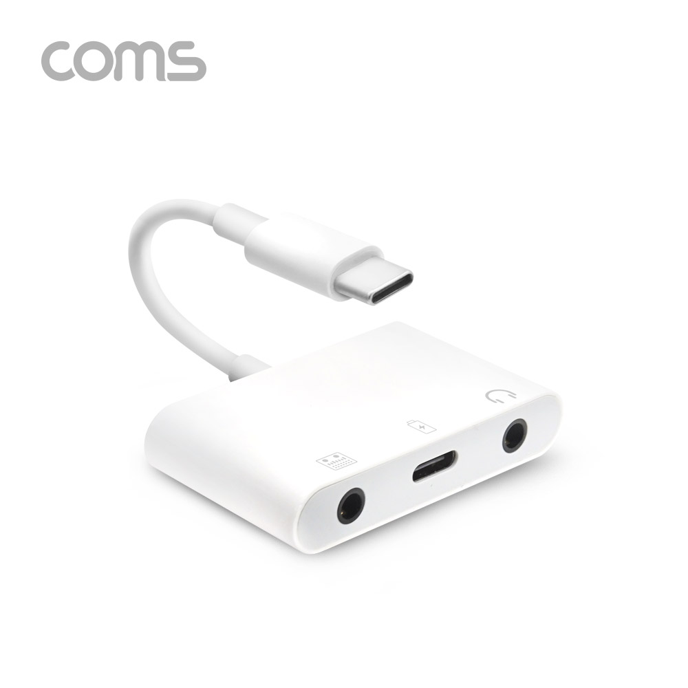 Coms Type C AUX 젠더 / 12cm / Type C to M/F + AUX*2 / 충전 & 3.5mm 이어폰 사용