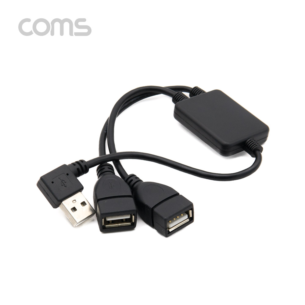 Coms USB 허브 2포트 케이블 / 30cm / 2Port / 좌향꺾임