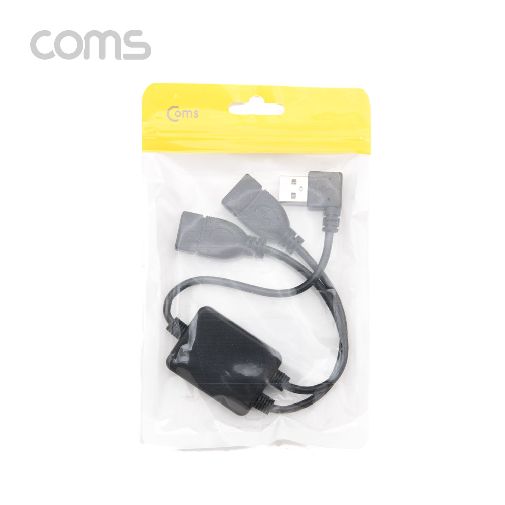 Coms USB 허브 2포트 케이블 / 30cm / 2Port / 좌향꺾임