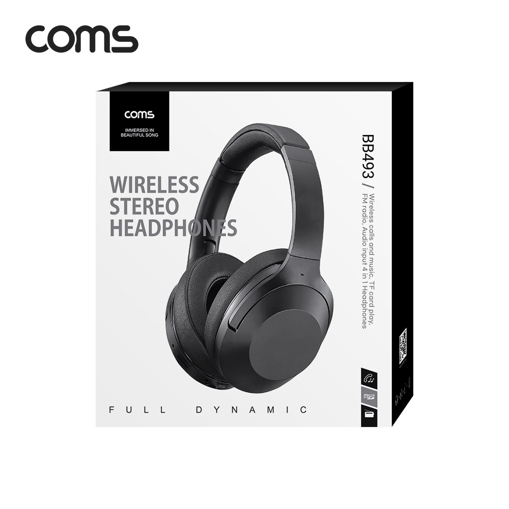 Coms 무선 스테레오 헤드폰/헤드셋/블루투스/AUX입력/다이나믹 드라이버/스테레오FM라디오