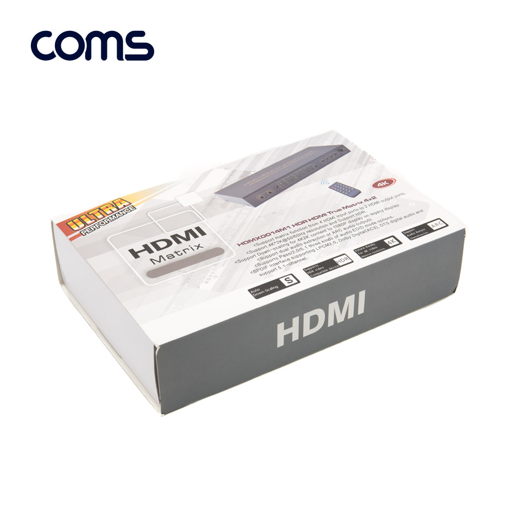 Coms HDMI 선택기 (매트릭스 4:2) 4K2K@60Hz / 듀얼오디오/ARC/다운스케일