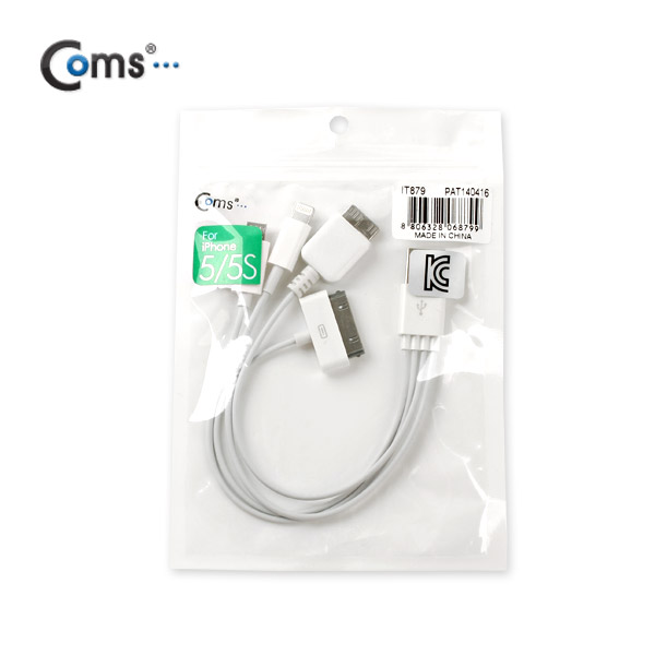 Coms 아이폰 5 케이블(5 in 1), 30cm, 아이폰/아이폰5/Micro B 2.0