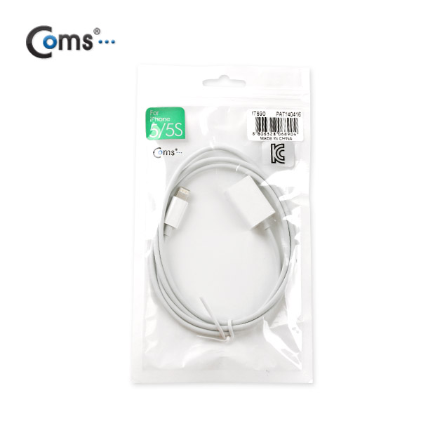 Coms iOS 스마트폰 5 케이블(연장), White 1M