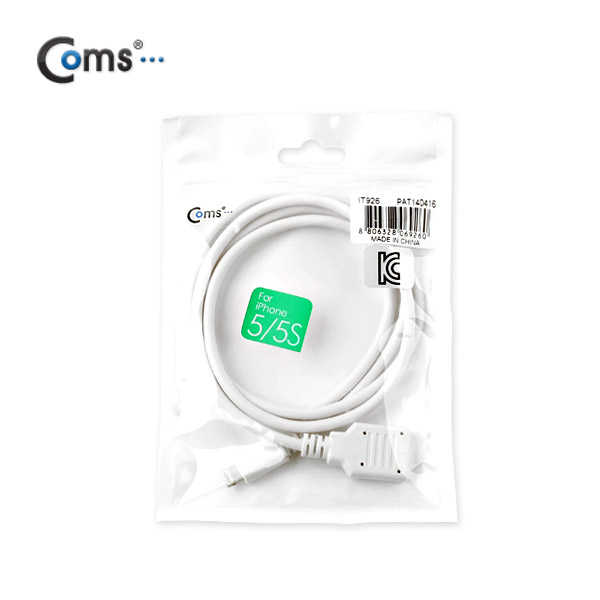 Coms iOS 스마트폰 5 케이블(연장), White 1M