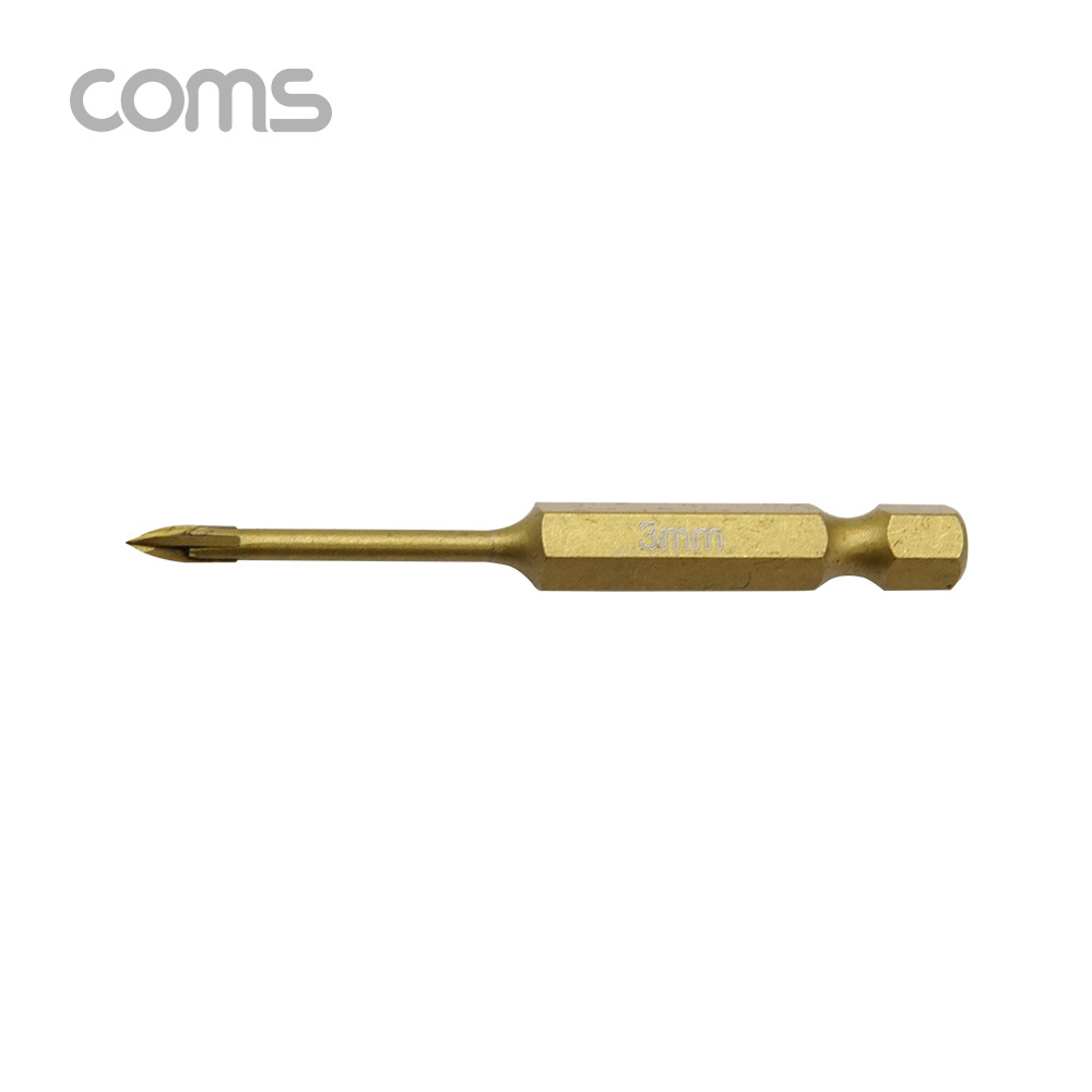 Coms 팔콘 FALCON 만능 드릴 비트 3mm, 티타늄 재질, 날개형, 금속 석재 유리 목재