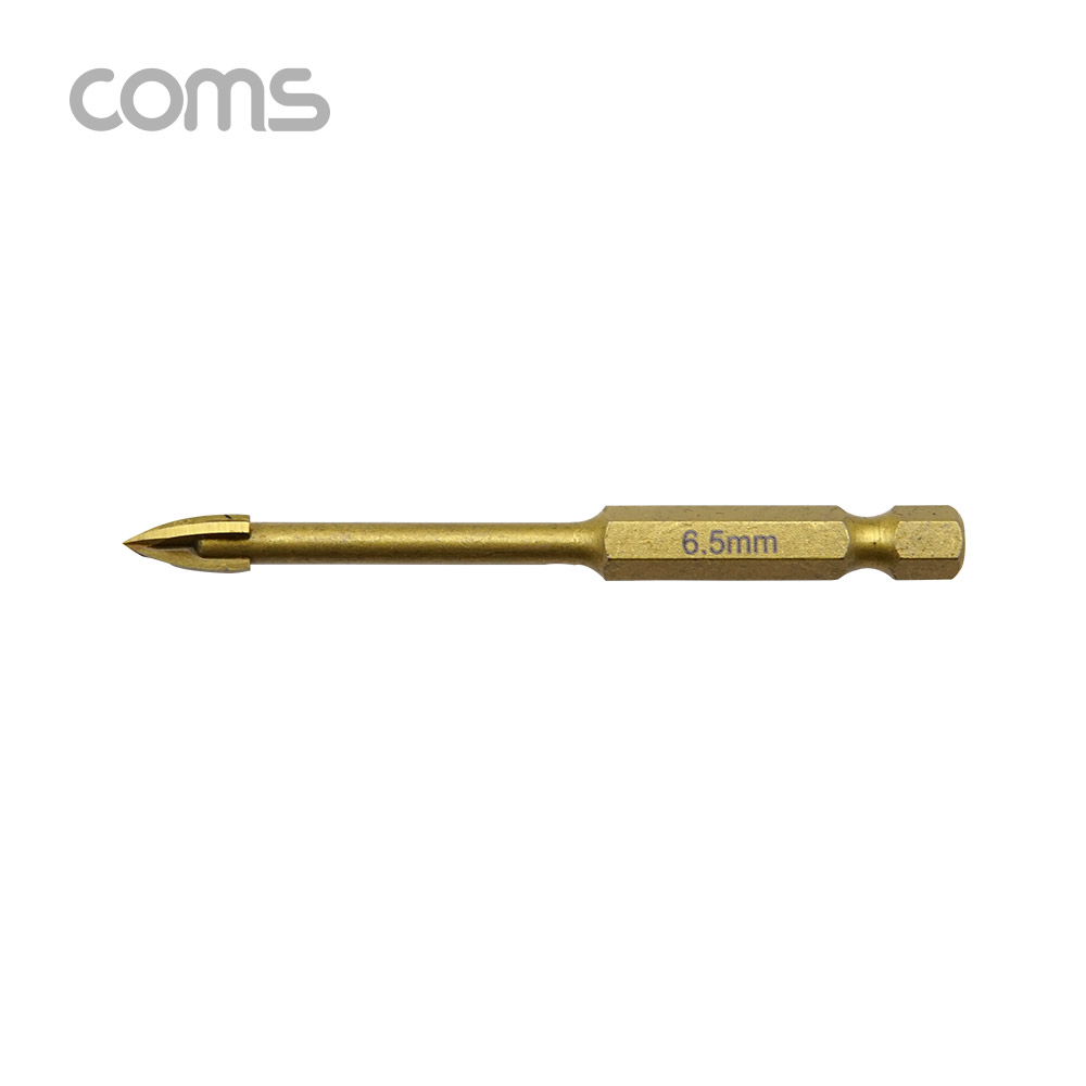 Coms 팔콘 FALCON 만능 드릴 비트 6.5mm, 티타늄 재질, 날개형, 금속 석재 유리 목재