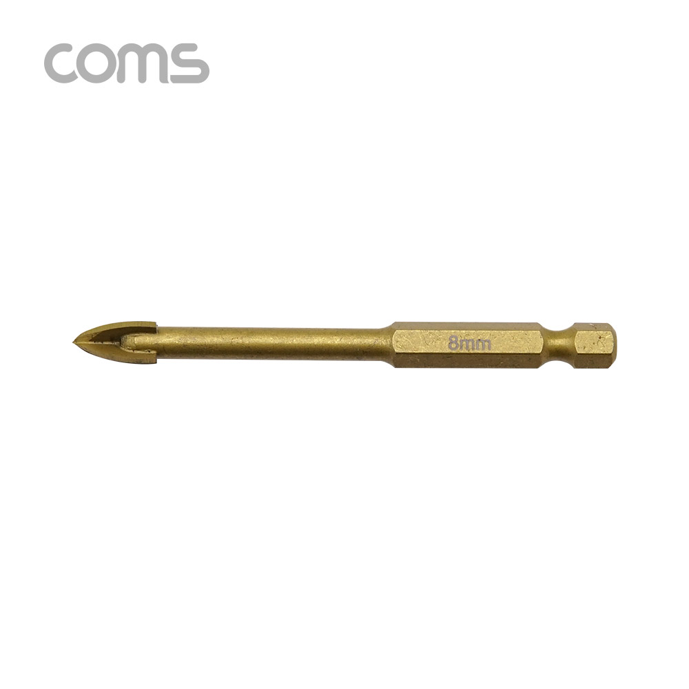 Coms 팔콘 FALCON 만능 드릴 비트 8mm, 티타늄 재질, 날개형, 금속 석재 유리 목재