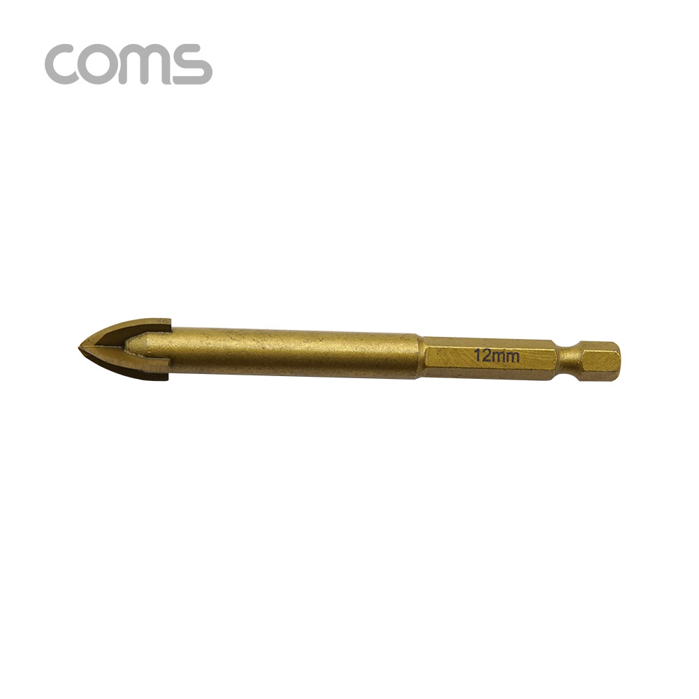 Coms 팔콘 FALCON 만능 드릴 비트 12mm, 티타늄 재질, 날개형, 금속 석재 유리 목재