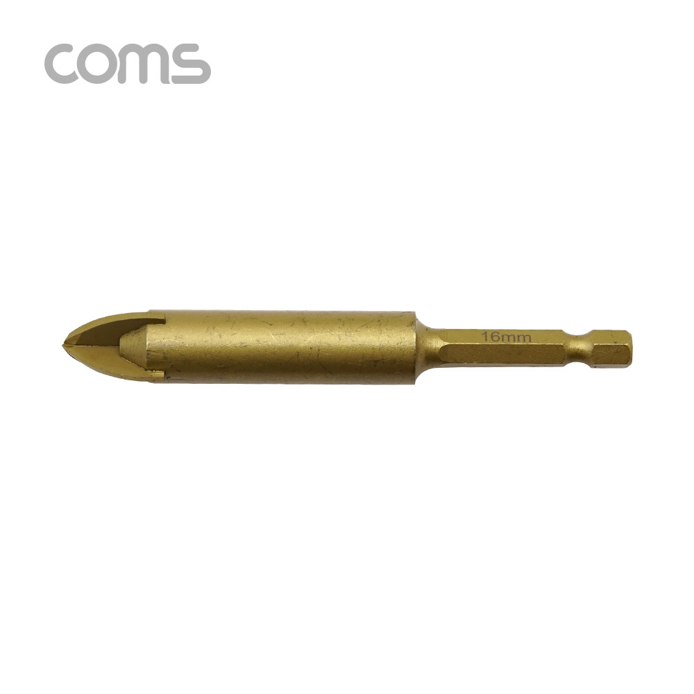 Coms 팔콘 FALCON 만능 드릴 비트 16mm, 티타늄 재질, 날개형, 금속 석재 유리 목재