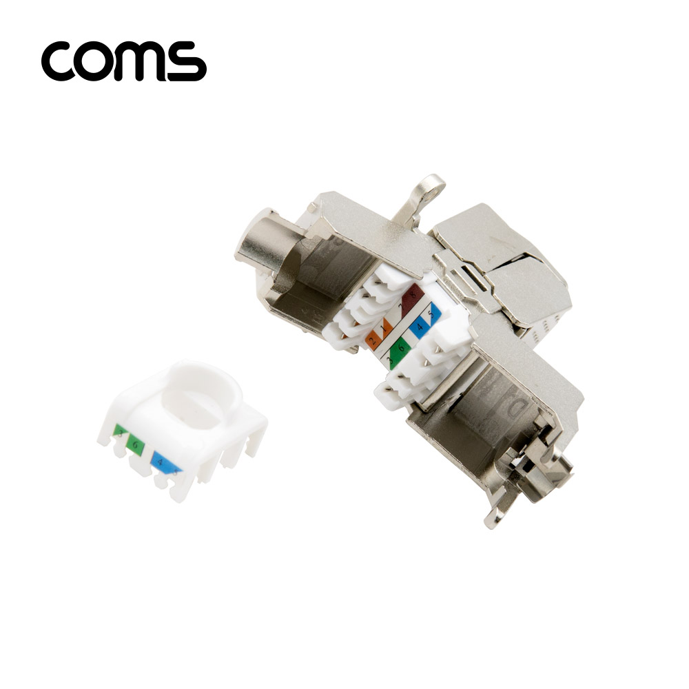 Coms Cat.6A 케이블 연장 제작 커넥터 / 커넥션 박스 / 키스톤 잭 / 커플러 / Shield