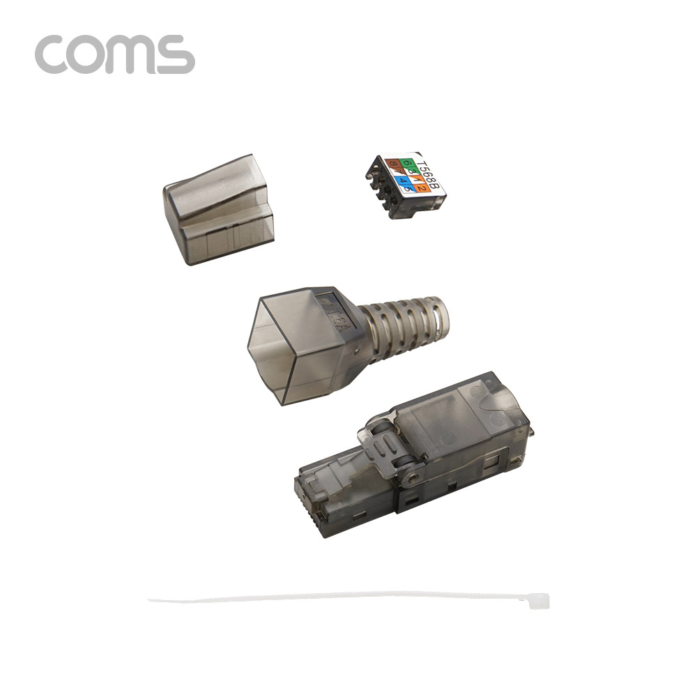 Coms RJ45 CAT.6A 모듈러 커넥터 / UTP / Tooless / 키스톤 잭 / 모듈러 잭 / Black