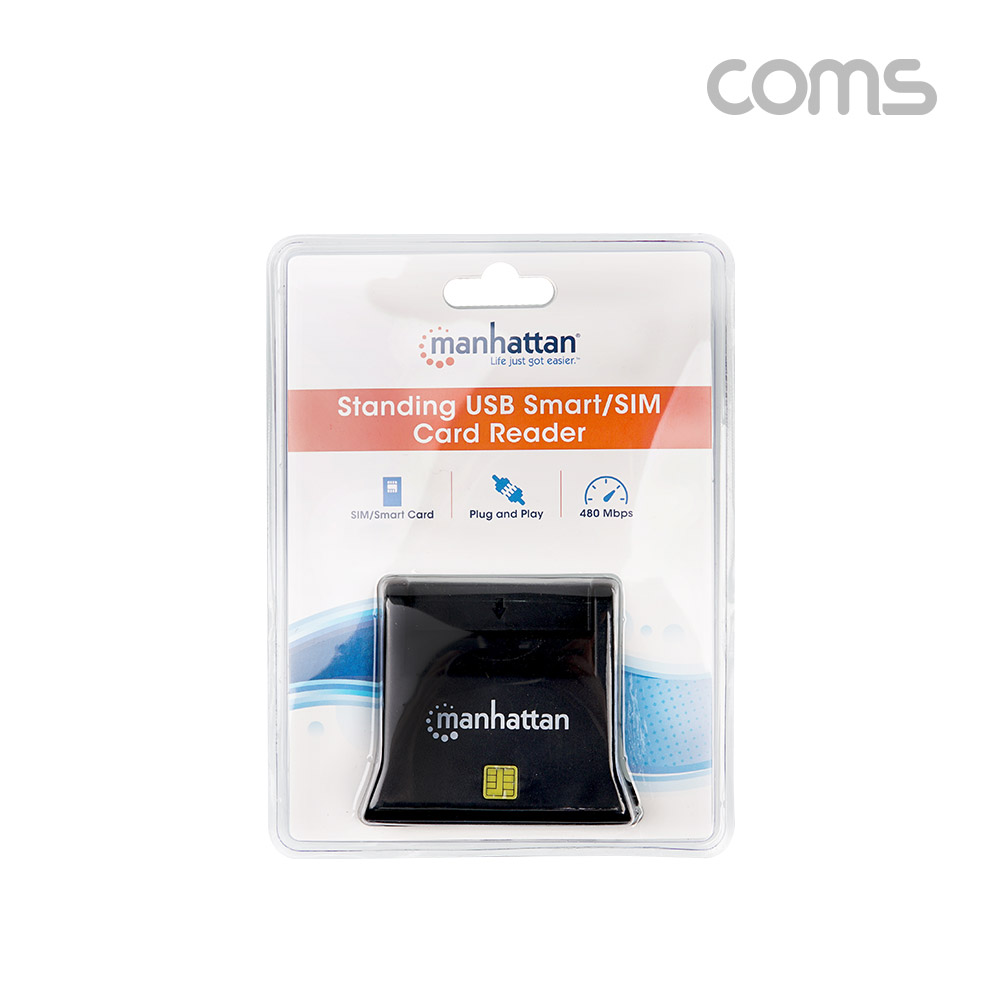 Coms Manhattan USB 2.0 스마트 카드(IC카드) 리더기 / ID 카드 / 탁상형