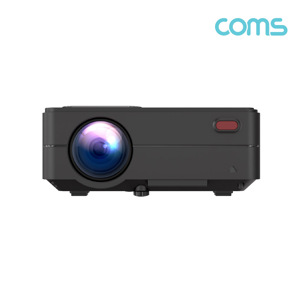 Coms LED 빔프로젝터 1280x720 해상도 업그레이드 / 블랙 / 1500루멘 / HDMI, VGA, USB, AV in, 오디오 out