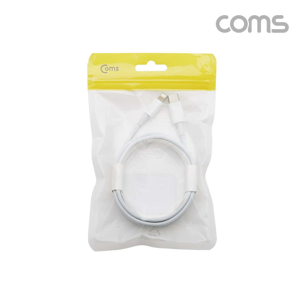 Coms USB 3.1(Type C) to iOS 8pin PD 케이블 / 18W/29W, 9V2A/14.5V2A / White / 2M