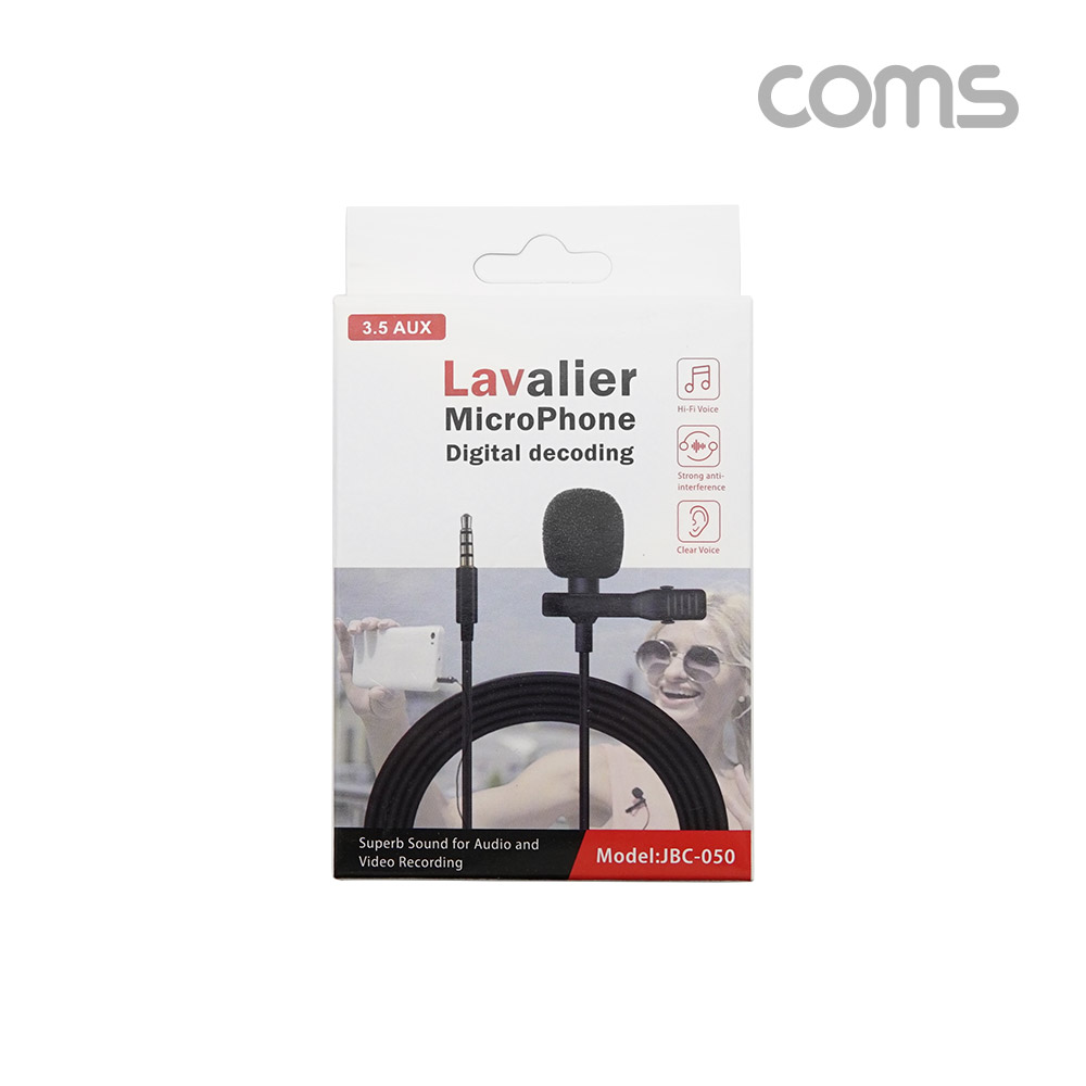  Coms AUX 4극 핀 마이크 3.5mm / 소형 마이크 / 클립형 / 케이블길이 1.5M