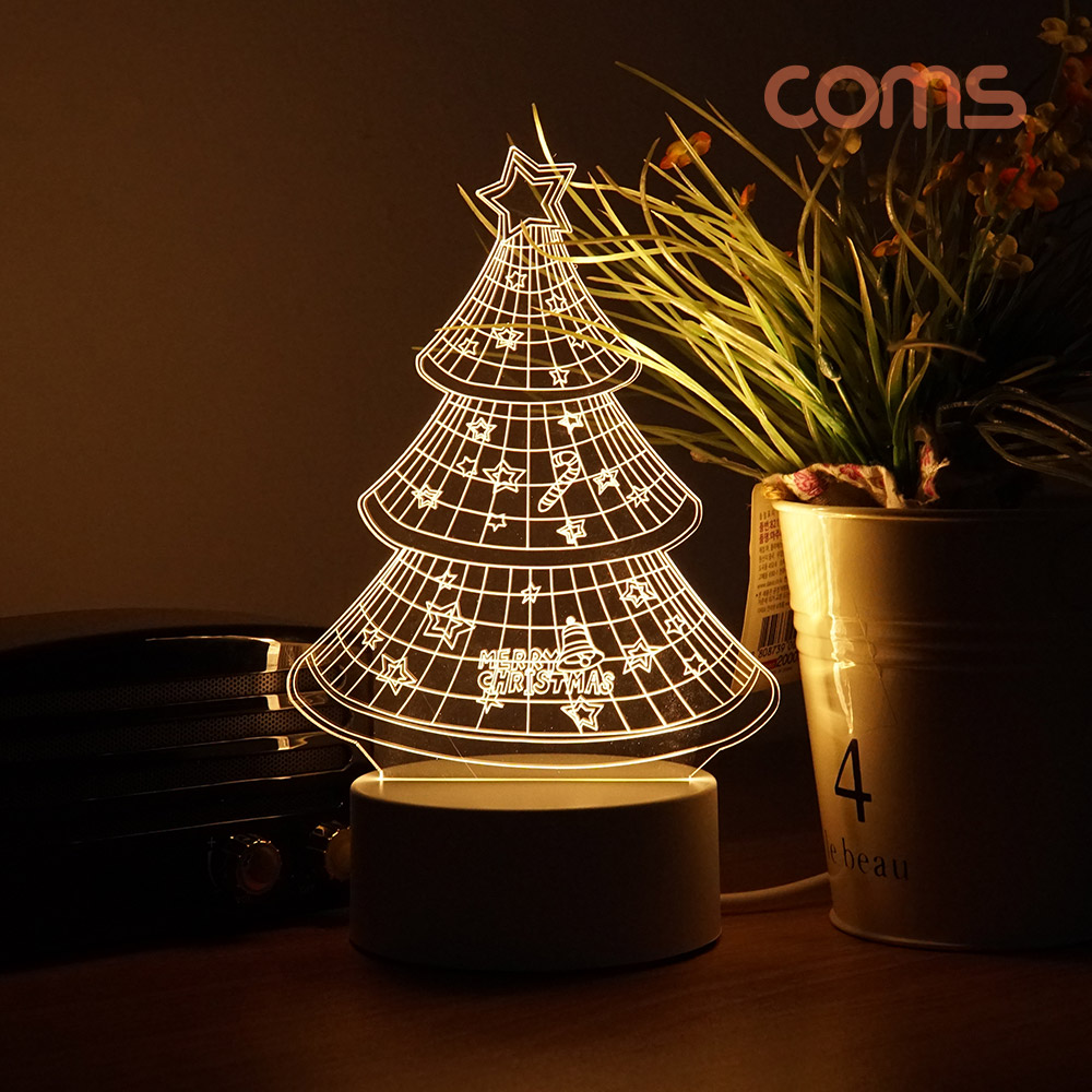 Coms 아크릴 LED 무드등 / 크리스마스 트리 램프(랜턴) / 취침등 수유등 / USB / 감성 인테리어 / 컬러 조명(색조명)