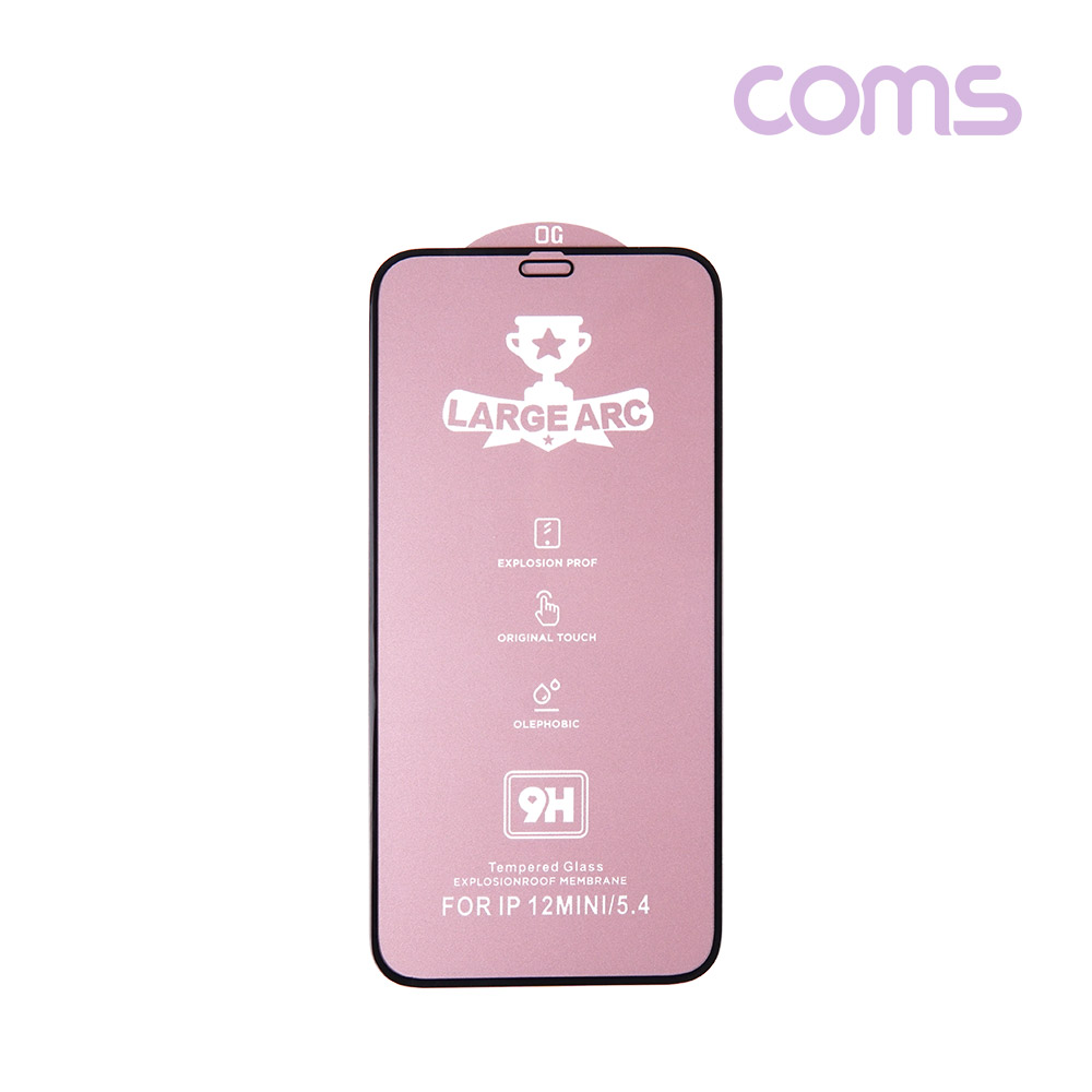 Coms 스마트폰 액정 보호 필름, iOS Phone 12 미니(Mini) / 블랙