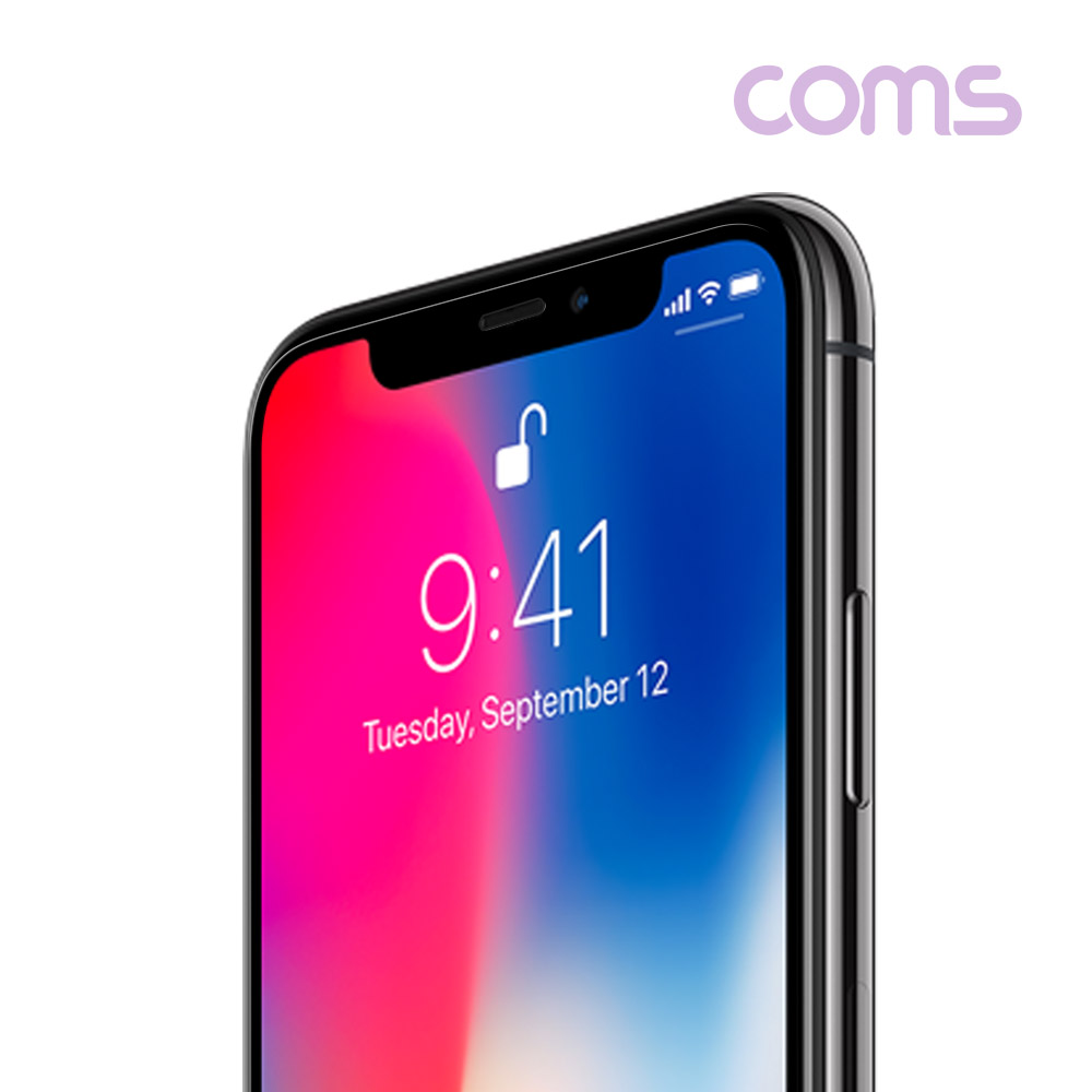 Coms 스마트폰 액정 보호 필름, iOS Phone 12, 12 프로(Pro) / 블랙