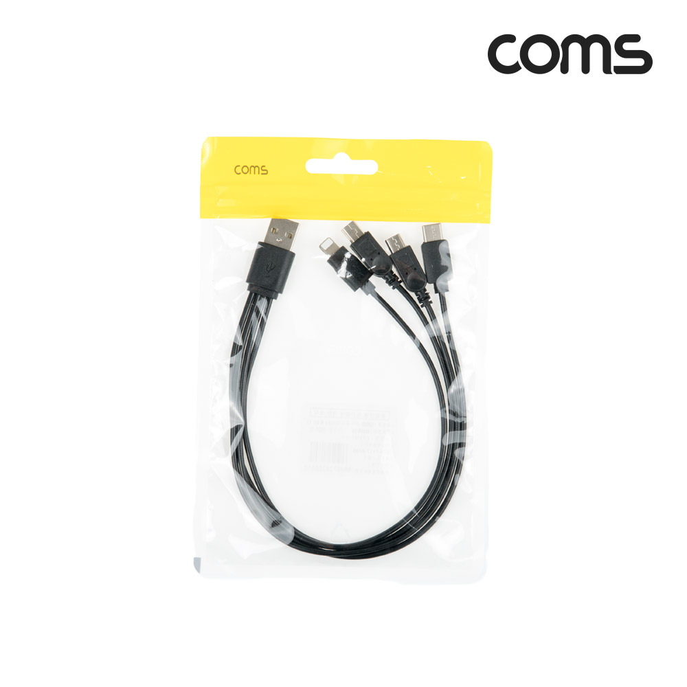 Coms USB 멀티 충전 케이블 (4 in 1) / 5V / 충전전용 / USB 3.1(Type C) / 8P / Micro 5P / Mini 5P